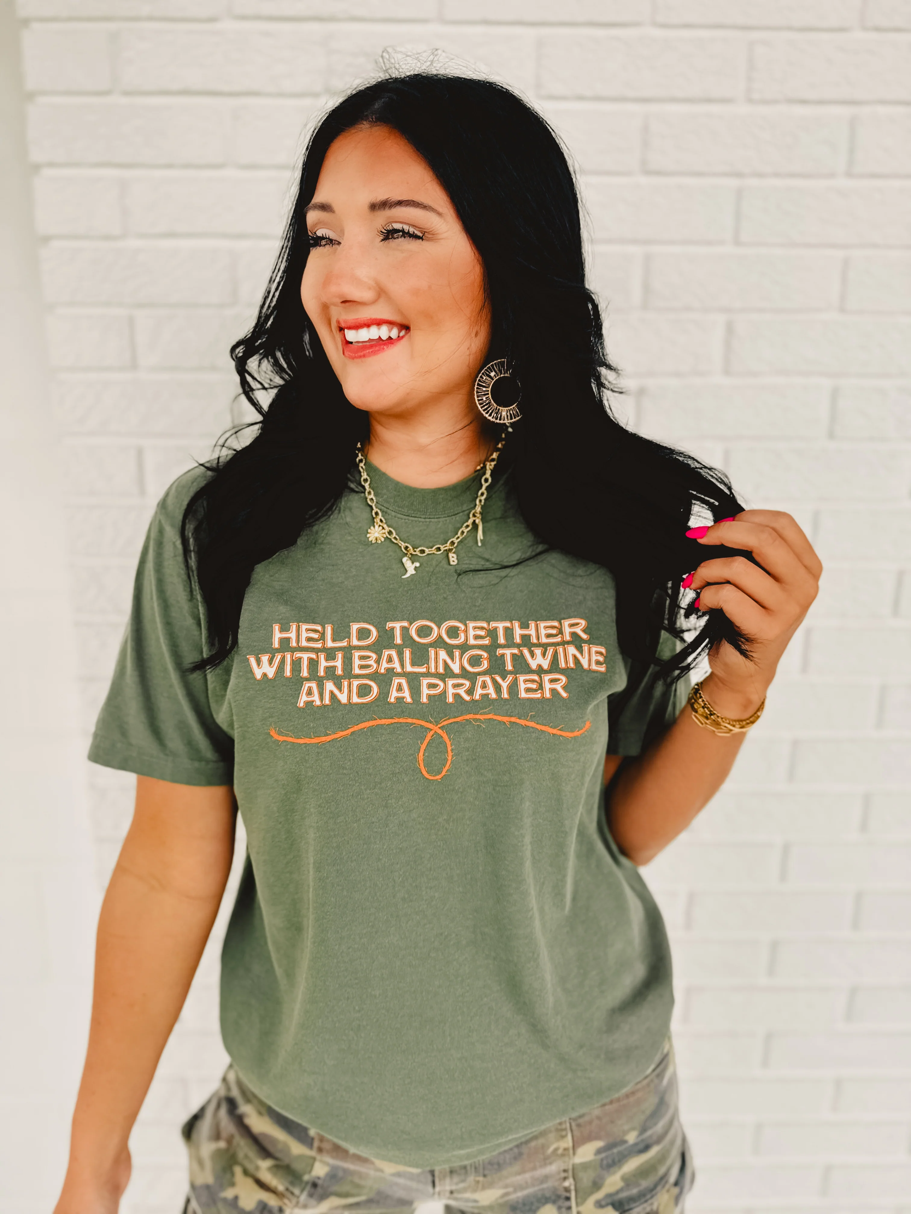 Baling Twine Graphic Tee - Moss